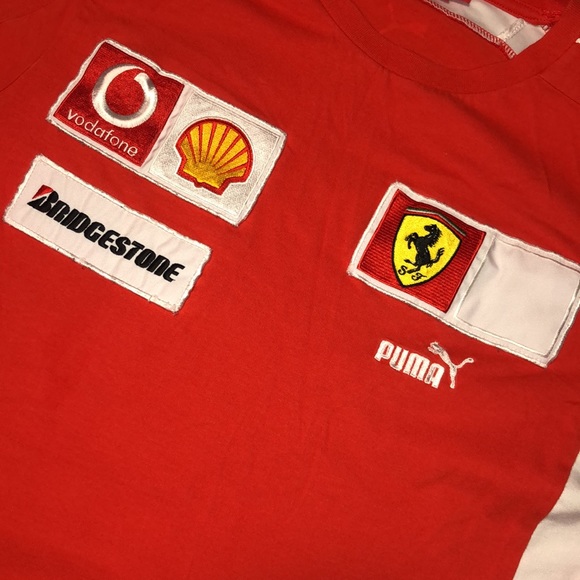 Large Red Puma Ferrari Scuderia Shortsleeve with Brand Patches - Picture 2 of 5